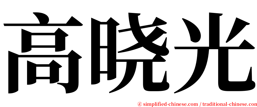 高晓光 serif font