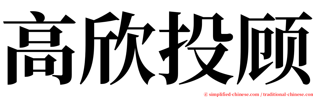 高欣投顾 serif font