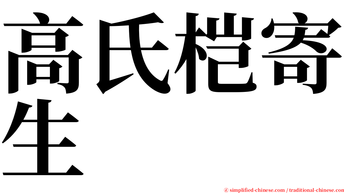 高氏桤寄生 serif font