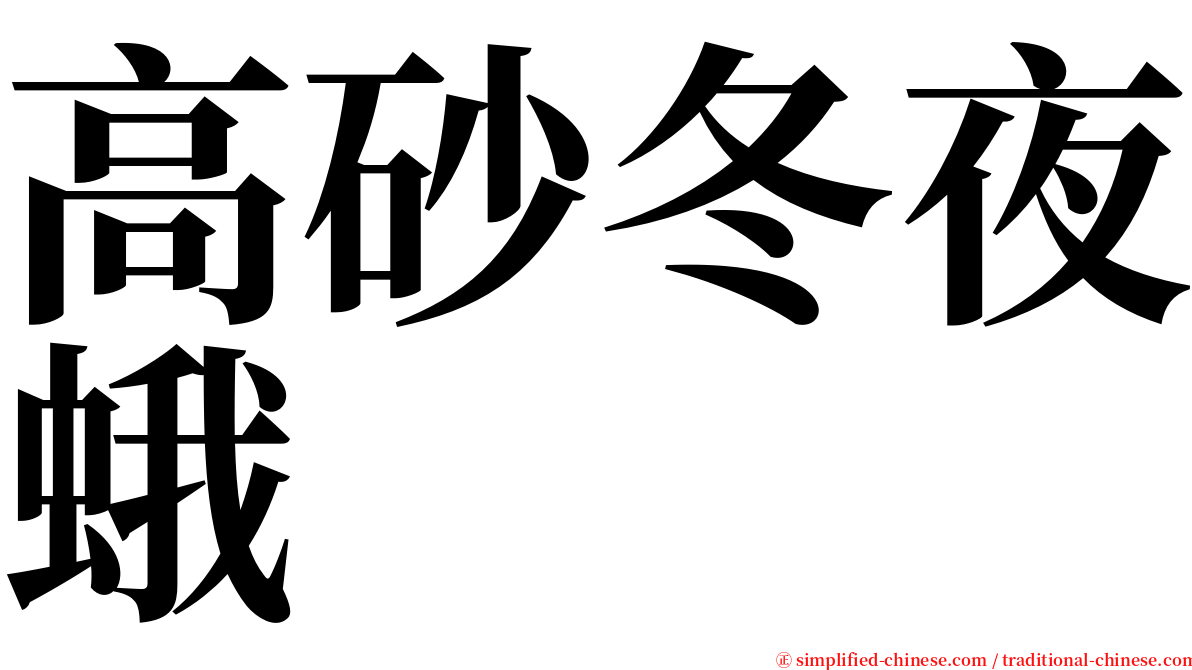 高砂冬夜蛾 serif font