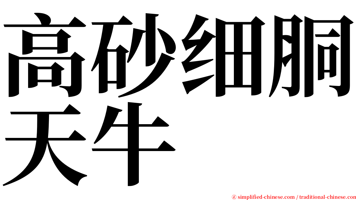 高砂细胴天牛 serif font