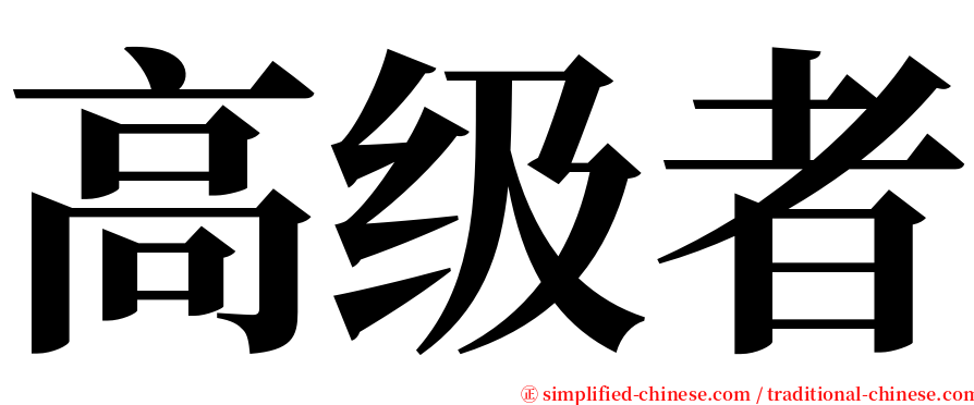 高级者 serif font