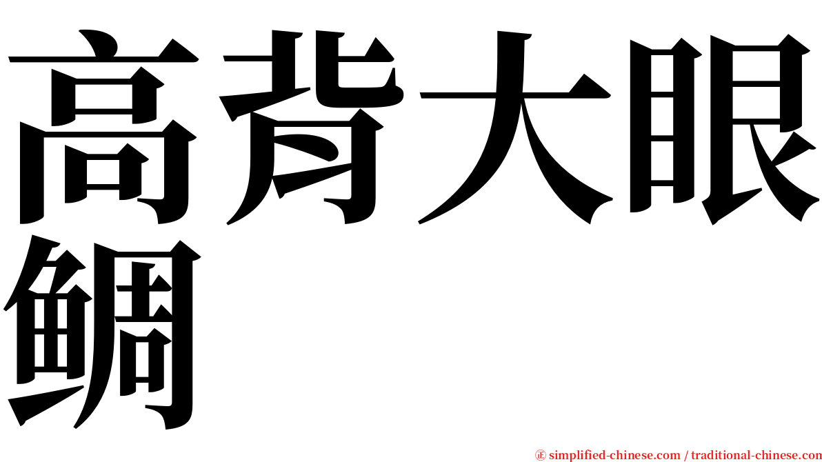 高背大眼鲷 serif font