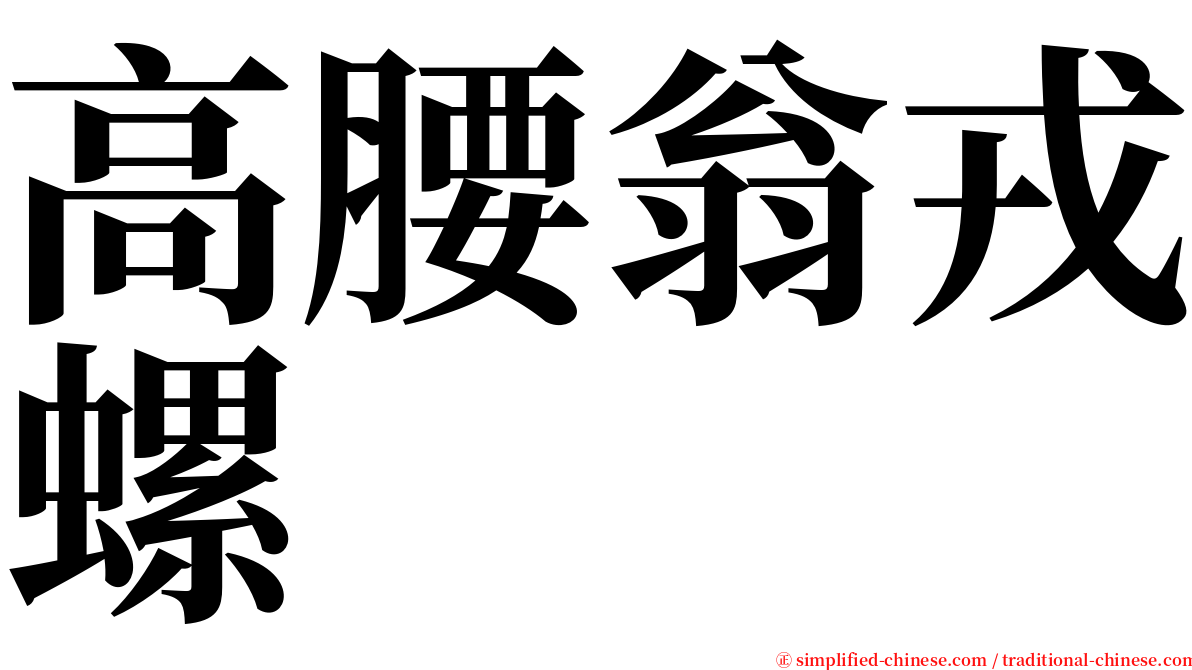 高腰翁戎螺 serif font