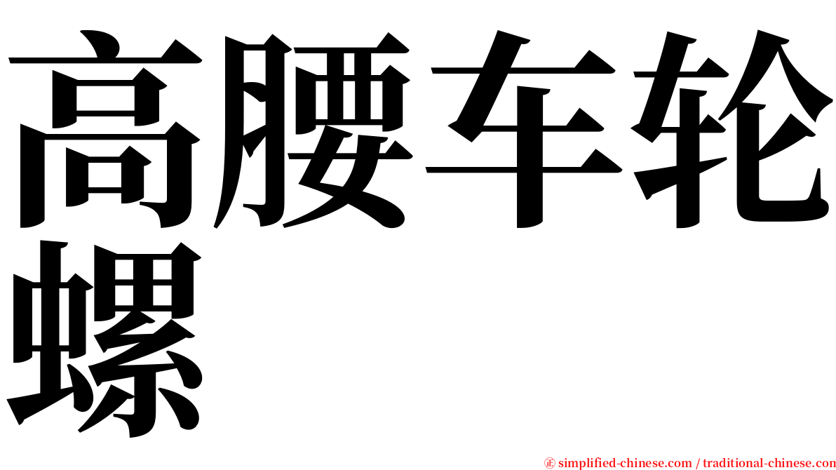 高腰车轮螺 serif font