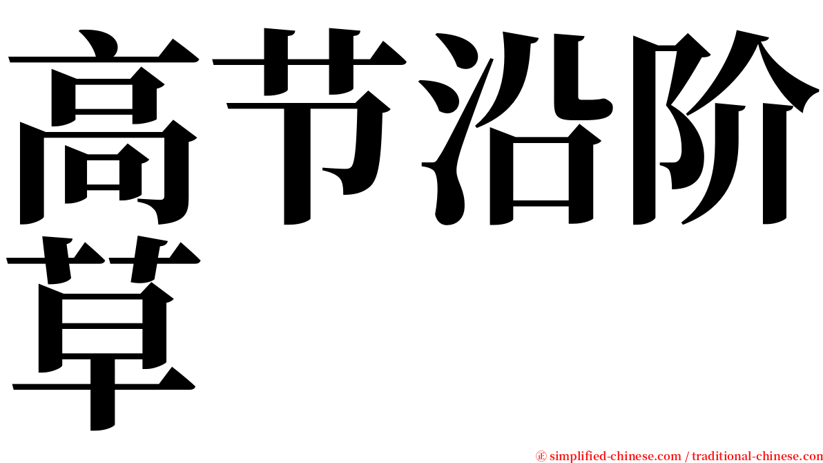 高节沿阶草 serif font