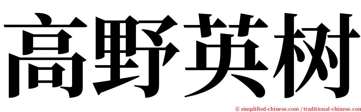 高野英树 serif font