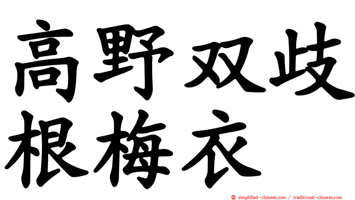 高野双歧根梅衣