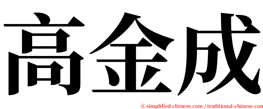 高金成 serif font