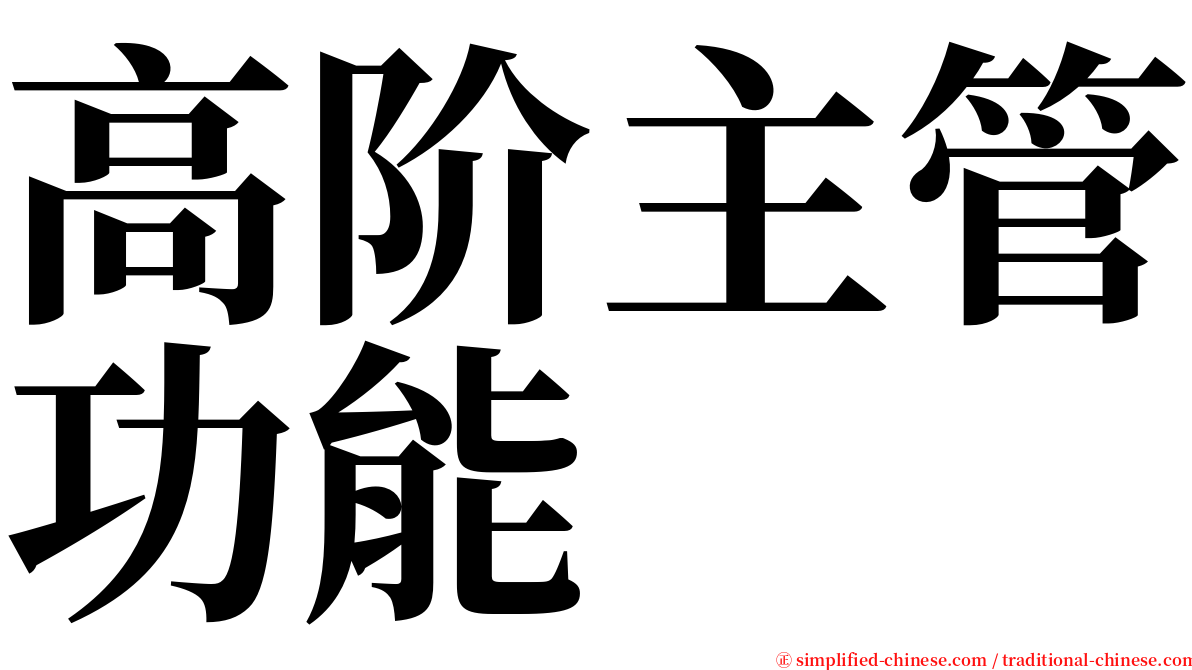 高阶主管功能 serif font