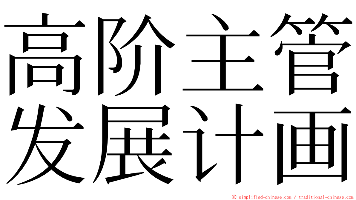 高阶主管发展计画 ming font