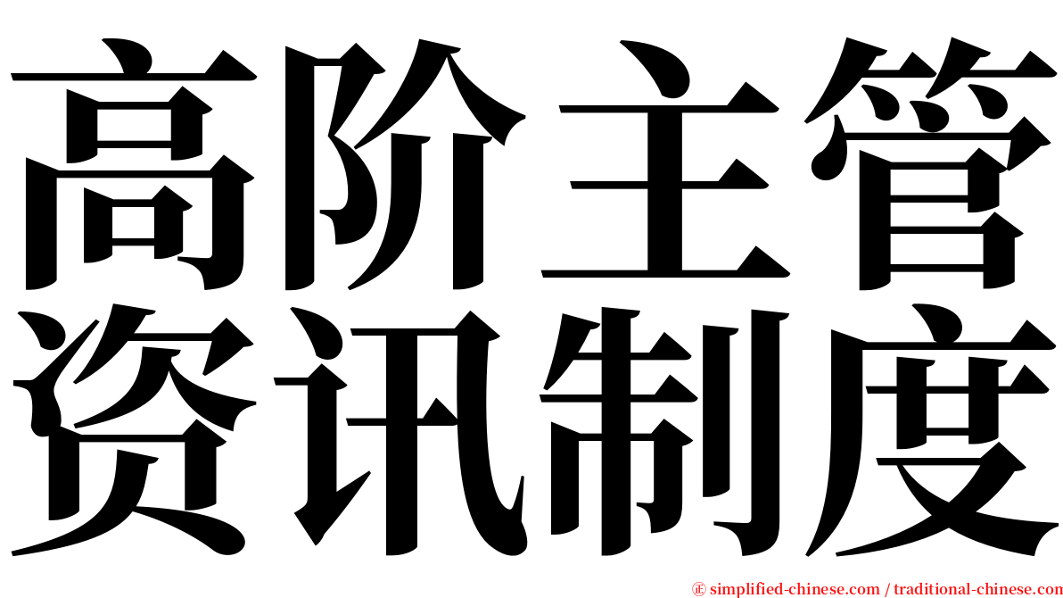 高阶主管资讯制度 serif font