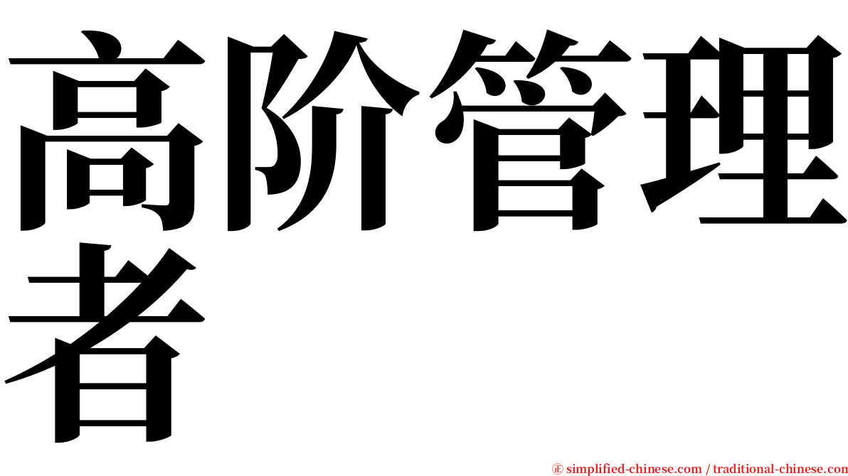 高阶管理者 serif font