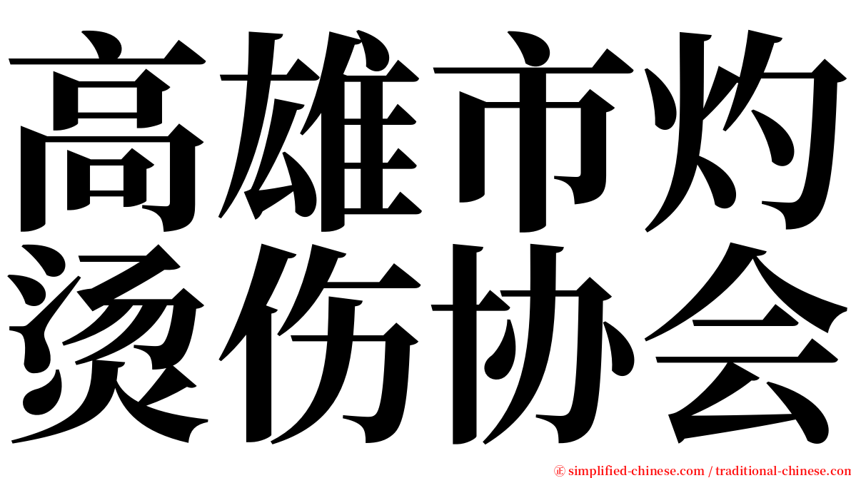 高雄市灼烫伤协会 serif font