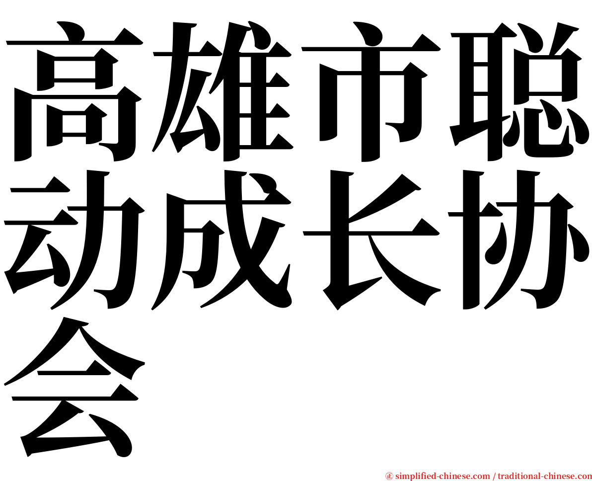 高雄市聪动成长协会 serif font