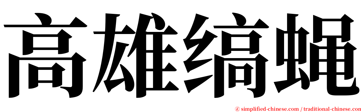 高雄缟蝇 serif font