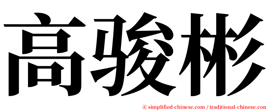 高骏彬 serif font