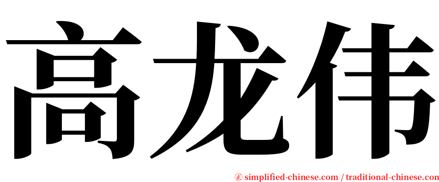 高龙伟 serif font