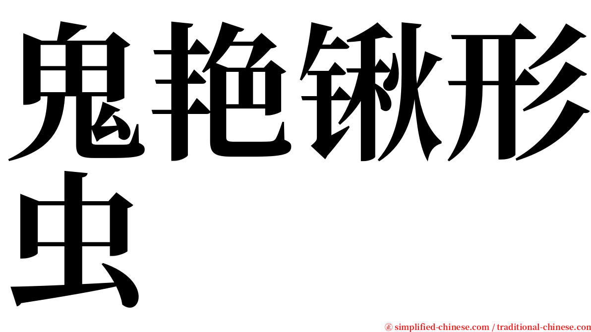 鬼艳锹形虫 serif font