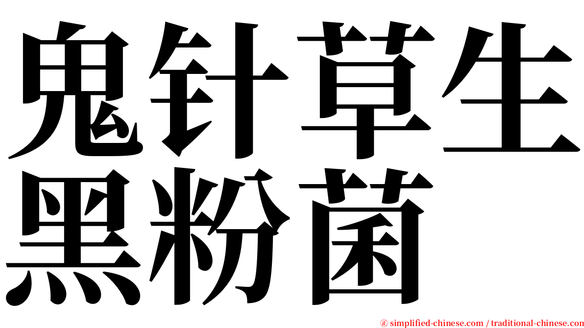 鬼针草生黑粉菌 serif font