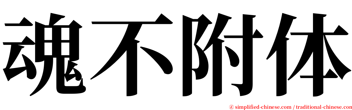 魂不附体 serif font