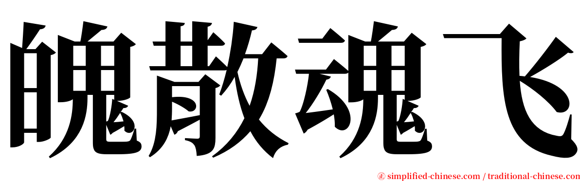 魄散魂飞 serif font