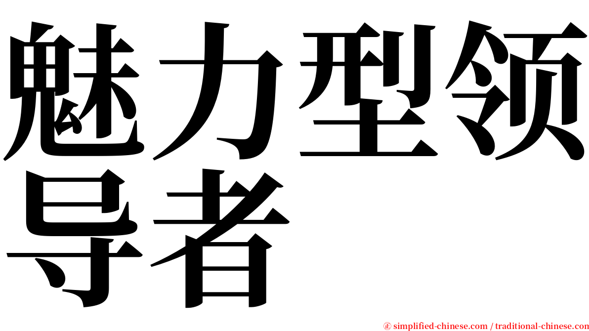 魅力型领导者 serif font