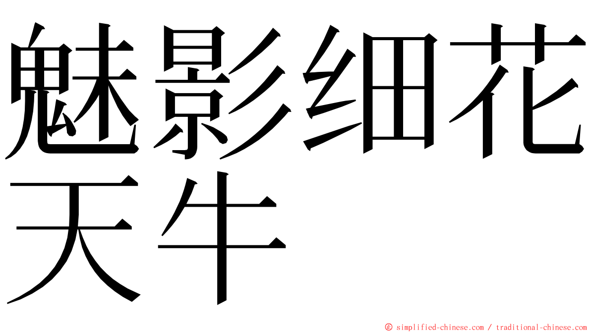 魅影细花天牛 ming font