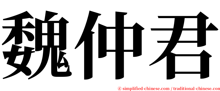 魏仲君 serif font