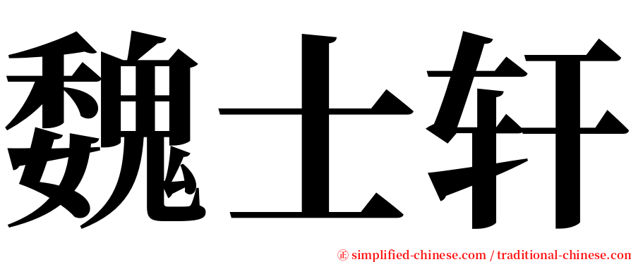 魏士轩 serif font