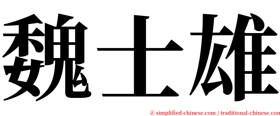 魏士雄 serif font