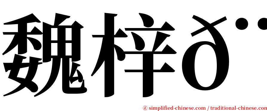 魏梓𨱋 serif font