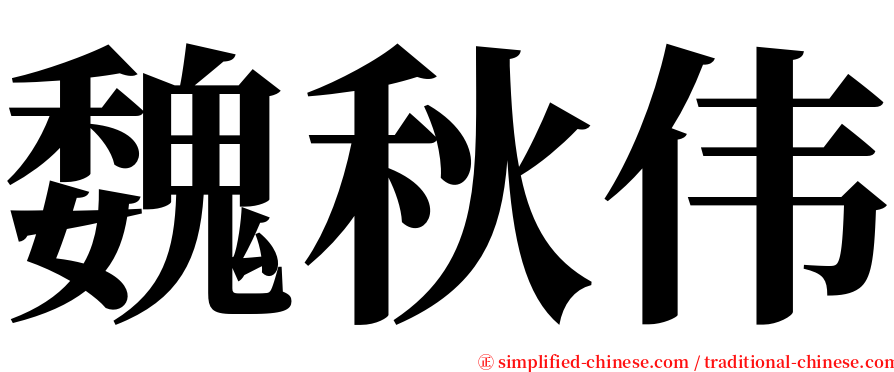 魏秋伟 serif font