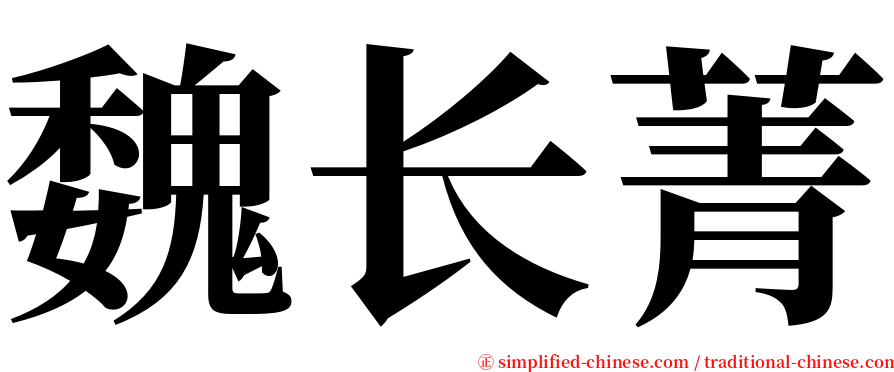 魏长菁 serif font