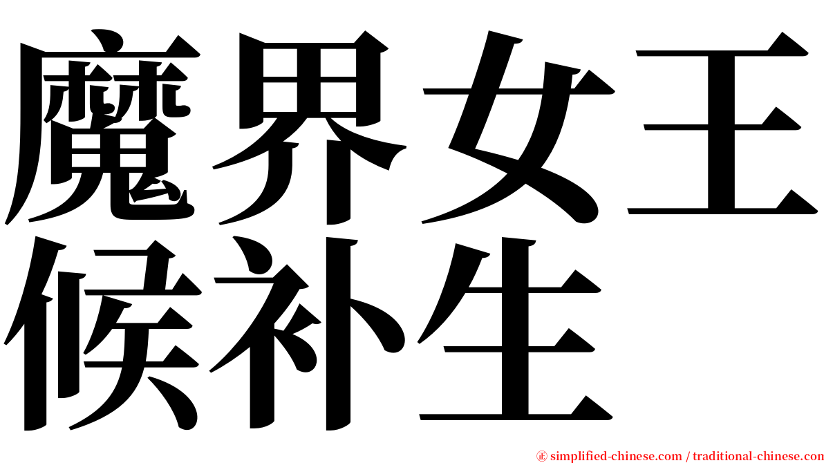 魔界女王候补生 serif font