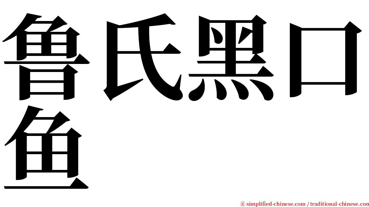 鲁氏黑口鱼 serif font