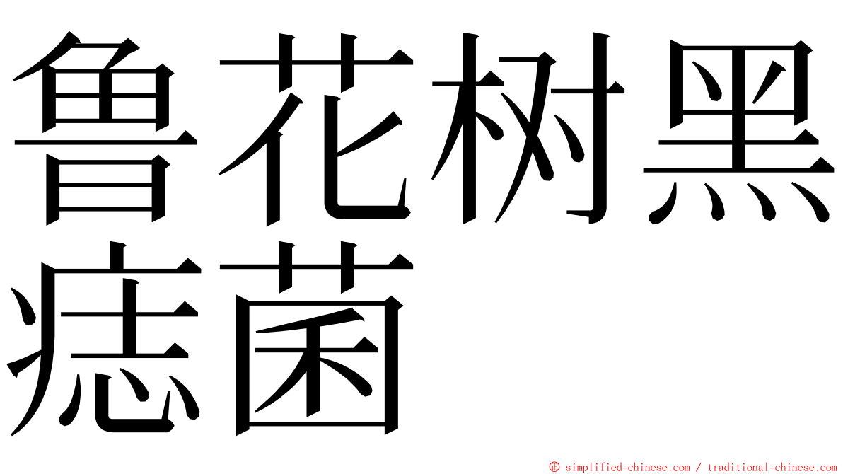 鲁花树黑痣菌 ming font
