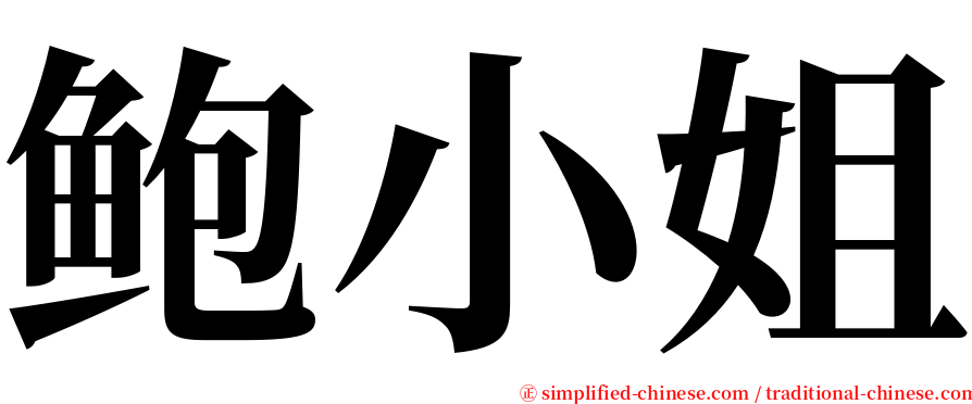 鲍小姐 serif font