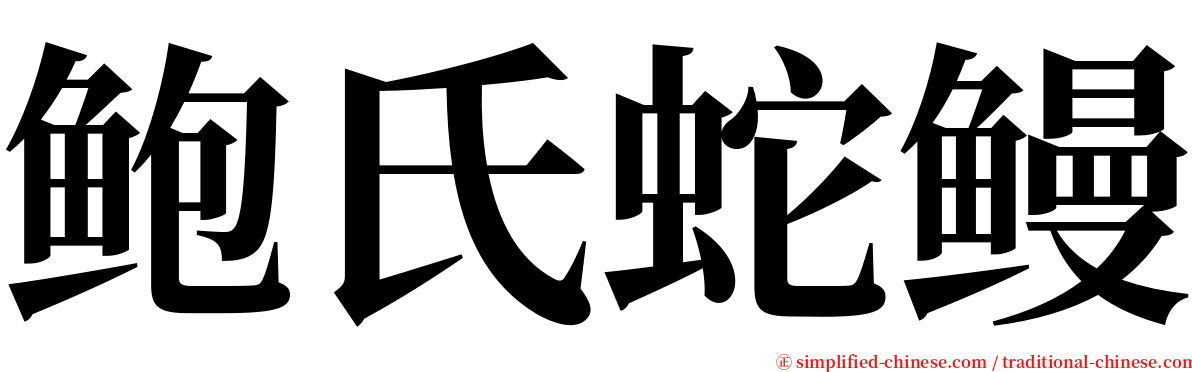 鲍氏蛇鳗 serif font