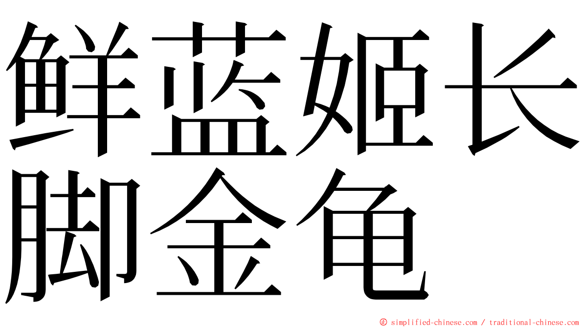 鲜蓝姬长脚金龟 ming font