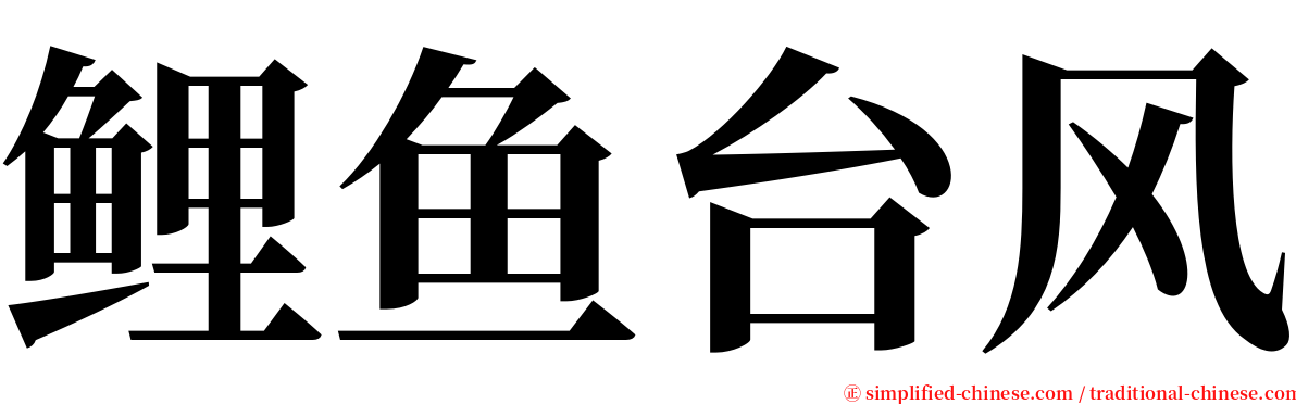 鲤鱼台风 serif font