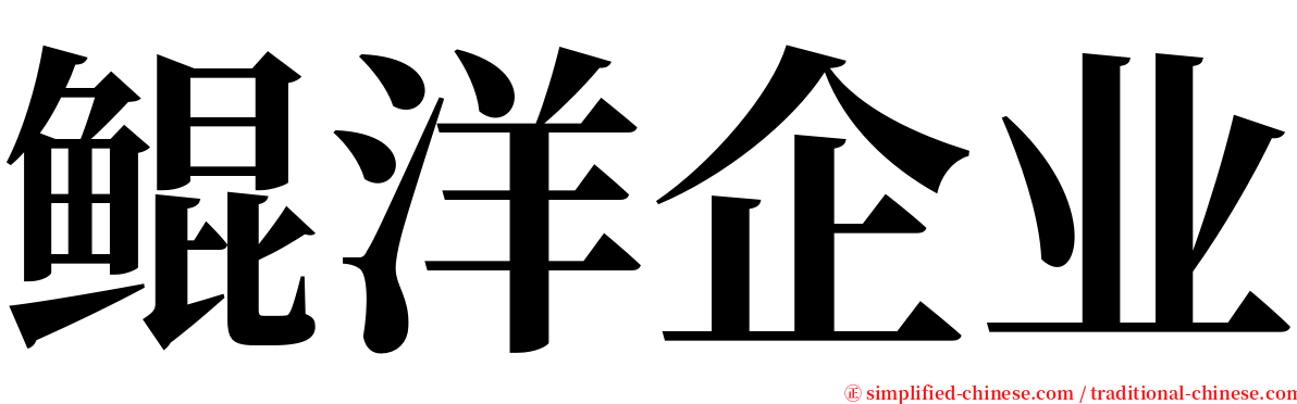 鲲洋企业 serif font