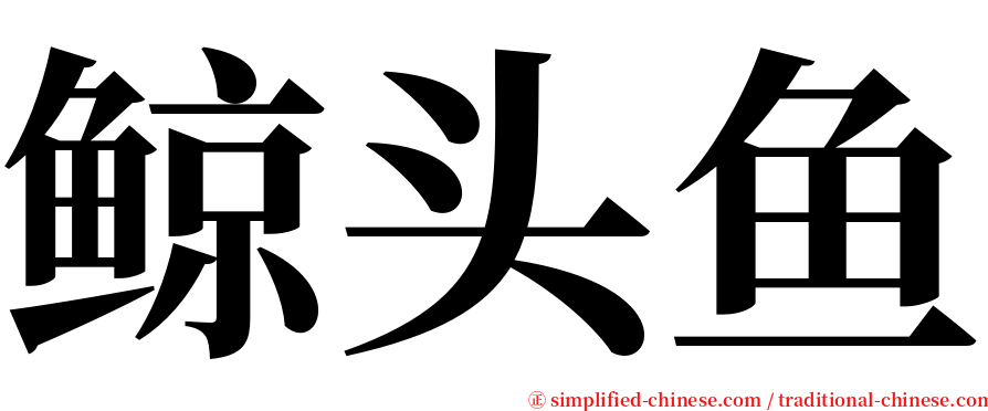 鲸头鱼 serif font