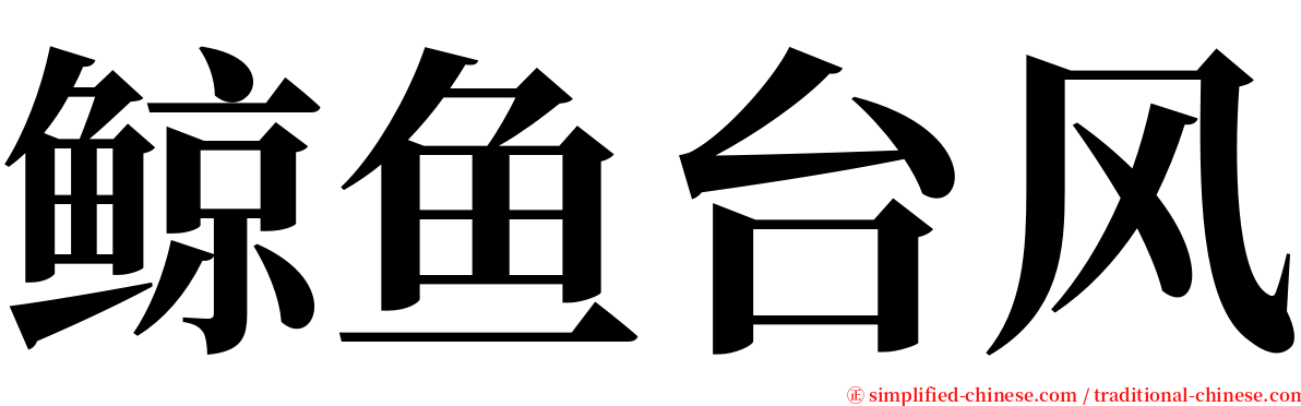 鲸鱼台风 serif font