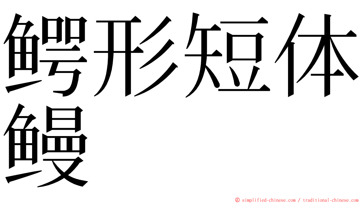 鳄形短体鳗 ming font