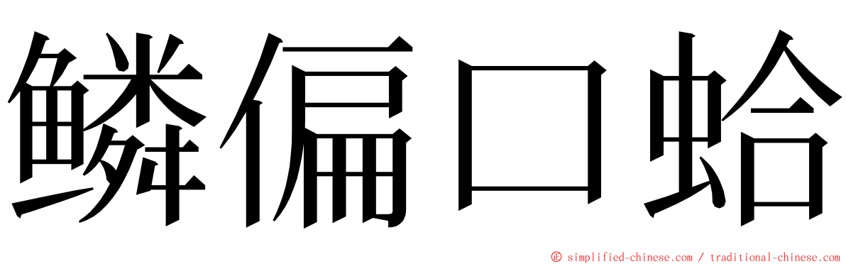 鳞偏口蛤 ming font