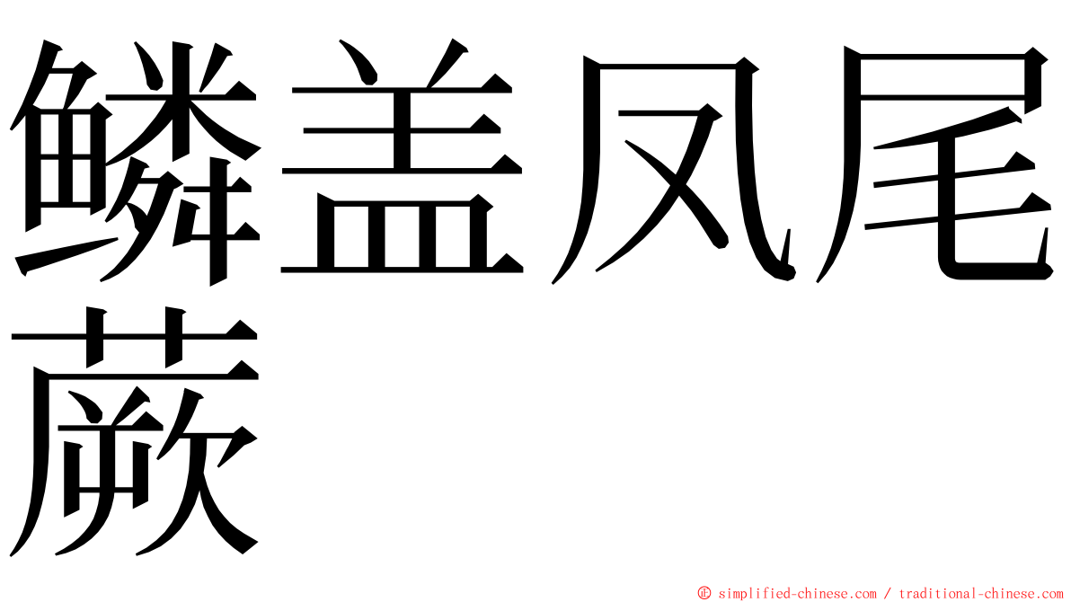 鳞盖凤尾蕨 ming font