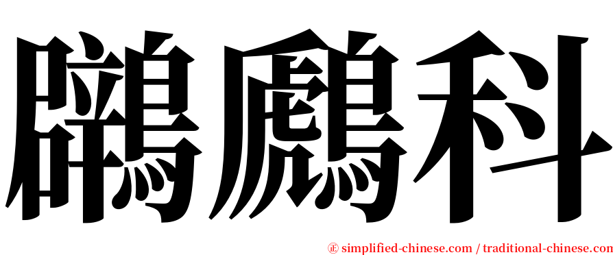 鸊鷉科 serif font