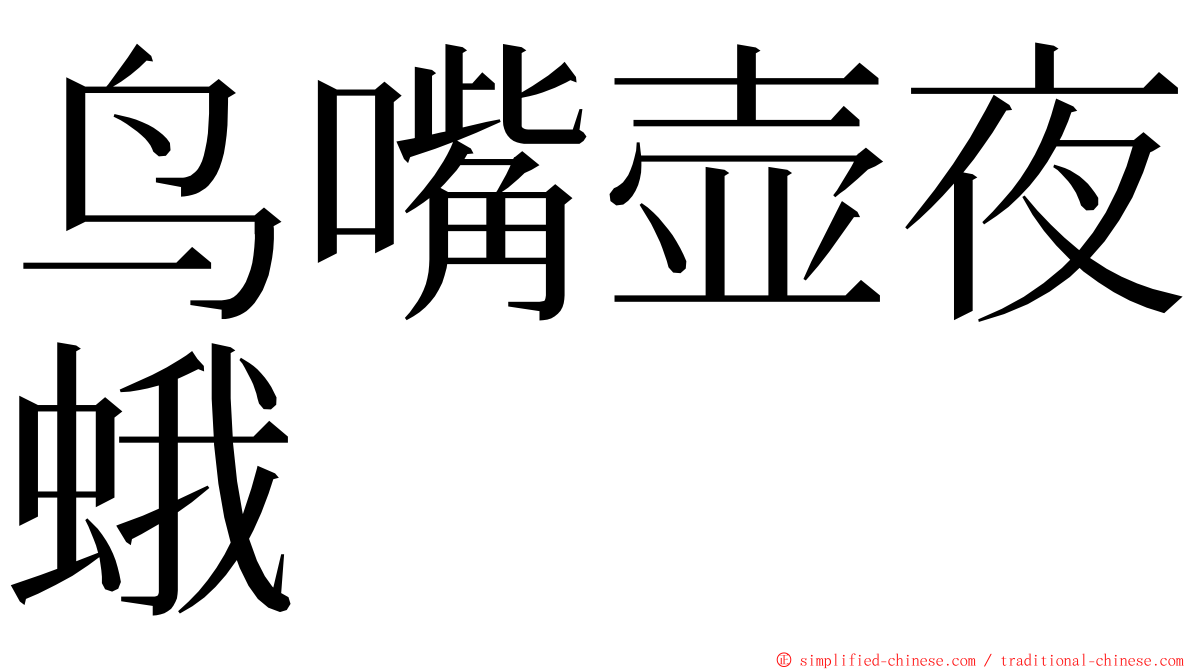 鸟嘴壶夜蛾 ming font