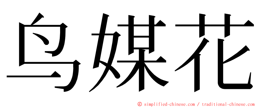 鸟媒花 ming font